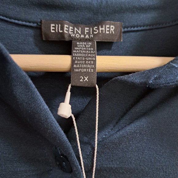 Eileen Fisher Classic Collar Long Shirt Size 2X New with Tag - Picture 9 of 10
